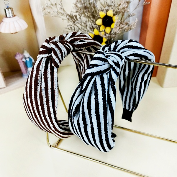 Wholesale bow stripe contrast Headband JDC-HD-O259 Headband JoyasDeChina Wholesale Jewelry JoyasDeChina Joyas De China