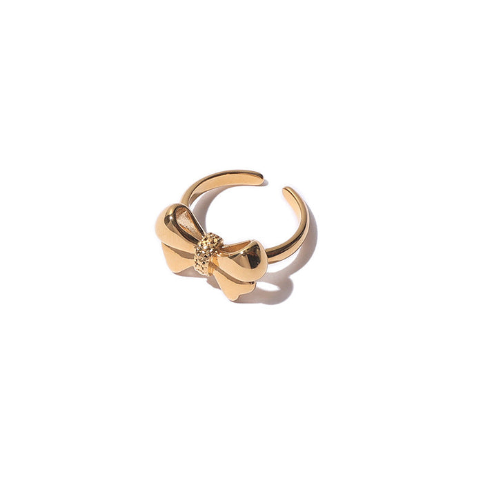 Wholesale Bowknot Copper Open Rings JDC-RS-YWLY005 Rings 丽轶 gold 7 Wholesale Jewelry JoyasDeChina Joyas De China