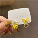 Wholesale Bowknot Tiger Alloy Earrings JDC-ES-XuF086 Earrings 旭帆 yellow Wholesale Jewelry JoyasDeChina Joyas De China