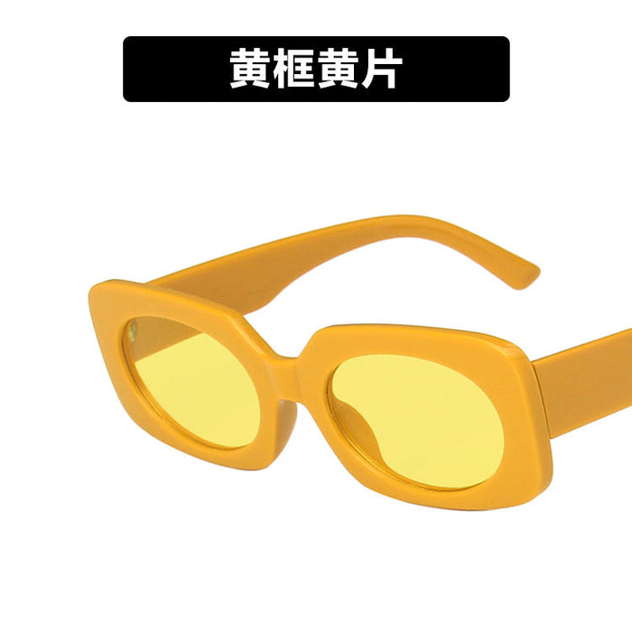 Wholesale box candy color resin Sunglasses JDC-SG-KD092 SunGlasses çæ¶Ü yellow as figure Wholesale Jewelry JoyasDeChina Joyas De China