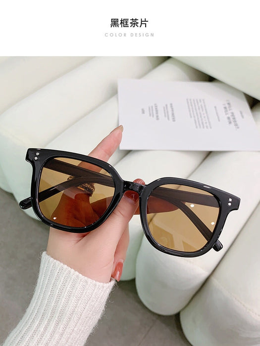 Wholesale box large face thin Sunglasses JDC-SG-XinS005 Sunglasses 星尚 black+brown Wholesale Jewelry JoyasDeChina Joyas De China