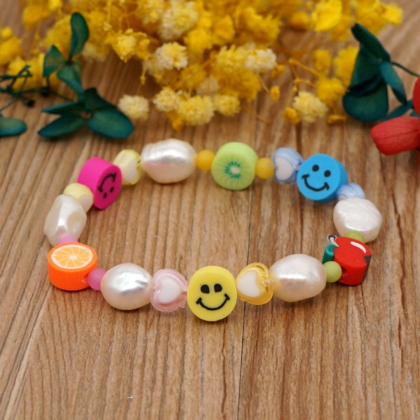 Bulk Jewelry Wholesale Bracelet  Baroque pearl colorful fruit smiley clay clay JDC-gbh486 Wholesale factory from China YIWU China