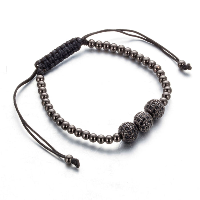 Bulk Jewelry Wholesale Bracelet black Micro-inlaid zircon weave  geometry JDC-BT-KJ014 Wholesale factory from China YIWU China