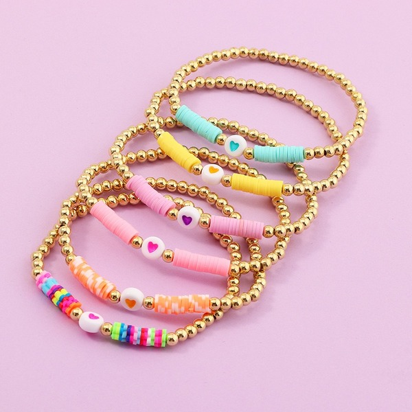 Bulk Jewelry Wholesale bracelet color soft clay love beads JDC-BT-e077 Wholesale factory from China YIWU China