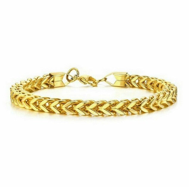 Wholesale bracelet for men gold black titanium steel men's bracelet JDC-MBT-GSMQ001 Men's jewelry JoyasDeChina golden Wholesale Jewelry JoyasDeChina Joyas De China
