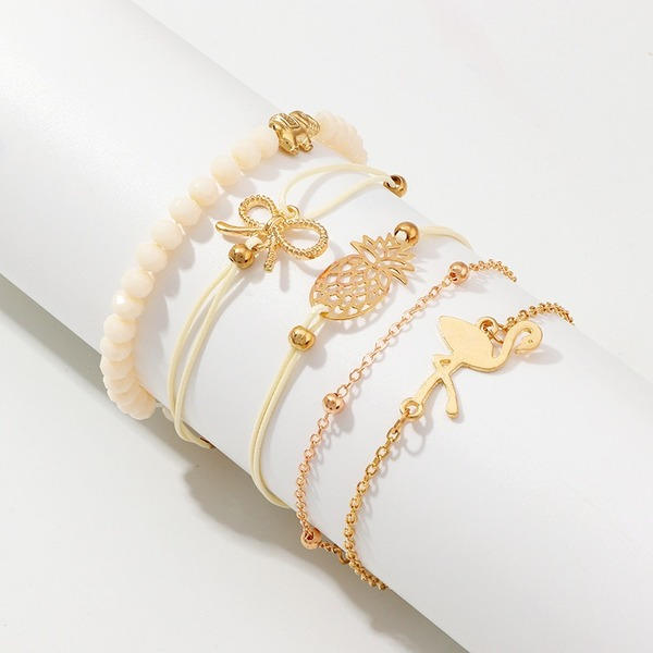 Bulk Jewelry Wholesale bracelet gold alloy Flamingo pineapple JDC-BT-e063 Wholesale factory from China YIWU China