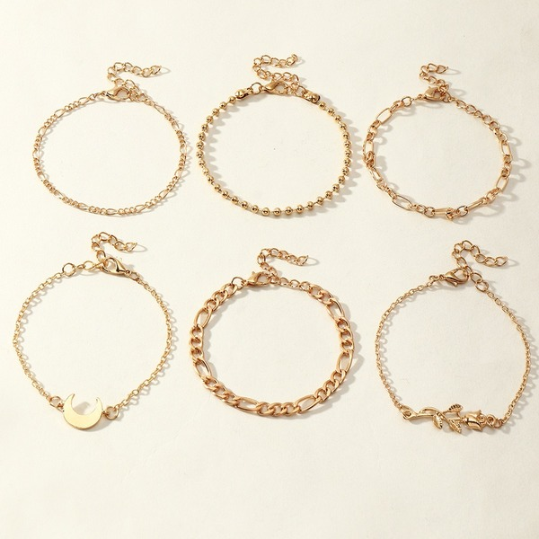 Bulk Jewelry Wholesale bracelet gold alloy metal moon roses JDC-BT-e0100 Wholesale factory from China YIWU China
