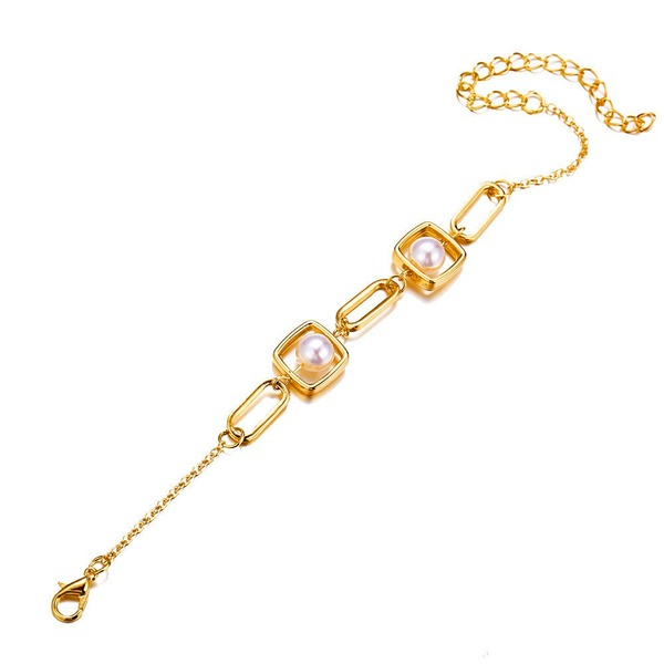 Bulk Jewelry Wholesale Bracelet gold Geometric metal pearl JDC-BT-xy210 Wholesale factory from China YIWU China