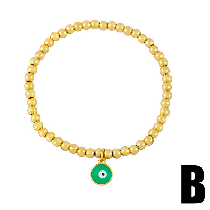 Wholesale Bracelet gold geometry copper JDC-BT-AS410 Bracelet JoyasDeChina B (green eyes) Wholesale Jewelry JoyasDeChina Joyas De China