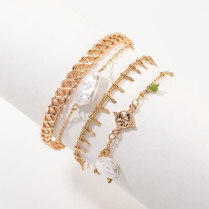 Bulk Jewelry Wholesale bracelet gold metal pearl irregular JDC-BT-e052 Wholesale factory from China YIWU China