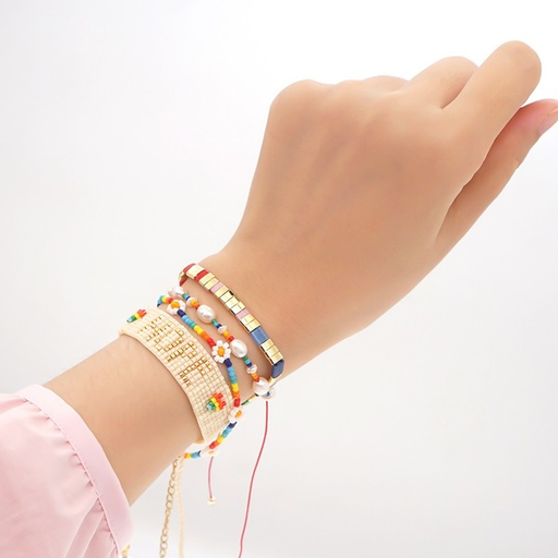 Bulk Jewelry Wholesale Bracelet Miyuki rice Rainbow Daisy Pearl JDC-gbh573 Wholesale factory from China YIWU China