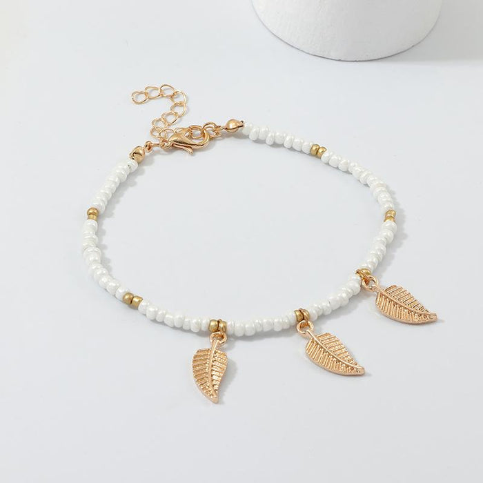 Bulk Jewelry Wholesale bracelet rice bead alloy small round piece leaves JDC-BT-e096 Wholesale factory from China YIWU China