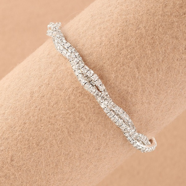 Bulk Jewelry Wholesale Bracelet Silver diamond curved Alloy JDC-BT-e253 Wholesale factory from China YIWU China
