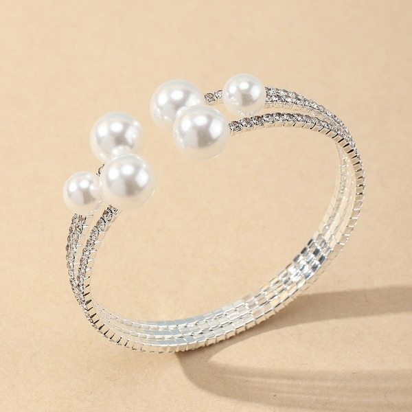 Bulk Jewelry Wholesale Bracelet Silver diamond pearl JDC-BT-e254 Wholesale factory from China YIWU China