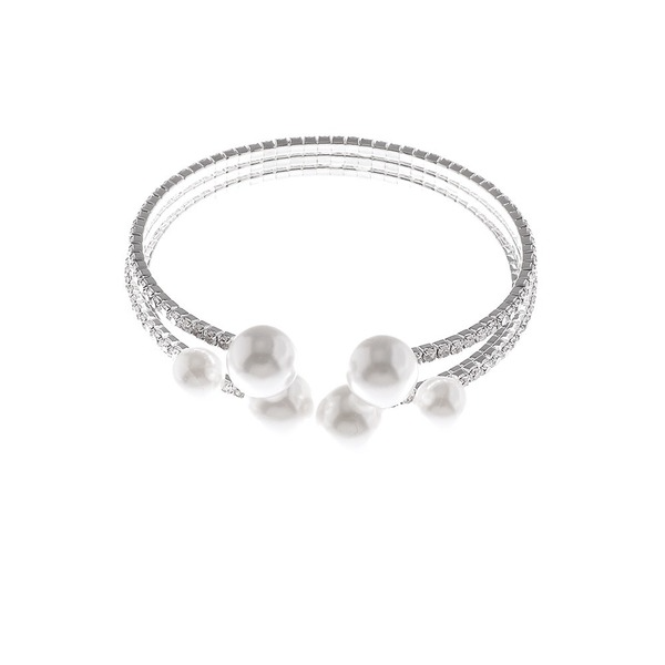 Bulk Jewelry Wholesale Bracelet Silver diamond pearl JDC-BT-e254 Wholesale factory from China YIWU China