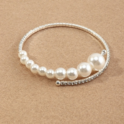 Bulk Jewelry Wholesale Bracelet Silver pearl with diamonds Alloy JDC-BT-e225 Wholesale factory from China YIWU China