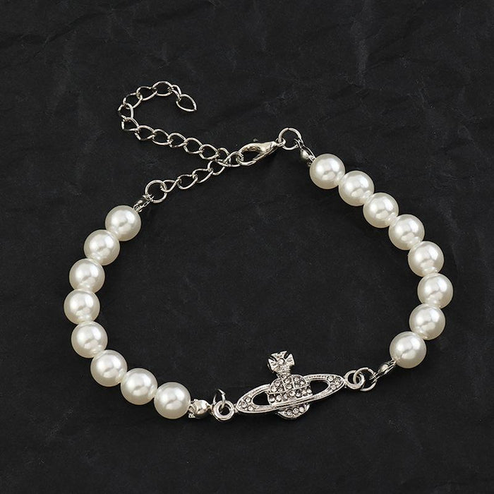 Bulk Jewelry Wholesale Bracelet White Pearl Saturn diamond planet JDC-BT-e122 Wholesale factory from China YIWU China