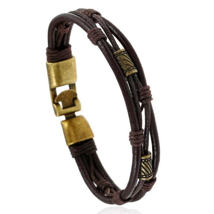 Bulk Jewelry Wholesale braided leather man bracelet JDC-MBT-PK017 Wholesale factory from China YIWU China