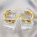 Wholesale Brass Electroplated White Steel Lava Irregular Earrings JDC-ES-Junf002 Earrings 军峰 gold Wholesale Jewelry JoyasDeChina Joyas De China