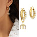 Wholesale Brass Electroplated White Steel Pearl Earrings JDC-ES-Junf003 Earrings 军峰 Wholesale Jewelry JoyasDeChina Joyas De China
