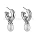 Wholesale Brass Electroplated White Steel Pearl Earrings JDC-ES-Junf010 Earrings 军峰 Wholesale Jewelry JoyasDeChina Joyas De China
