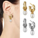 Wholesale Brass Electroplated White Steel Pearl Earrings JDC-ES-Junf010 Earrings 军峰 Wholesale Jewelry JoyasDeChina Joyas De China