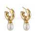 Wholesale Brass Electroplated White Steel Pearl Earrings JDC-ES-Junf010 Earrings 军峰 gold Wholesale Jewelry JoyasDeChina Joyas De China