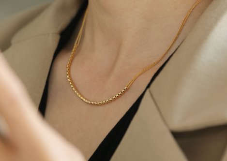Wholesale brass fine chain necklaceJDC-NE-YWLY011 NECKLACE 丽轶 Thin chain Wholesale Jewelry JoyasDeChina Joyas De China