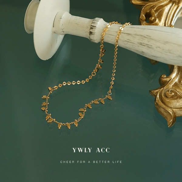 Wholesale Brass Gold Chain Stitching Clavicle Necklace JDC-NE-YWLY019 necklaces 丽轶 Wholesale Jewelry JoyasDeChina Joyas De China