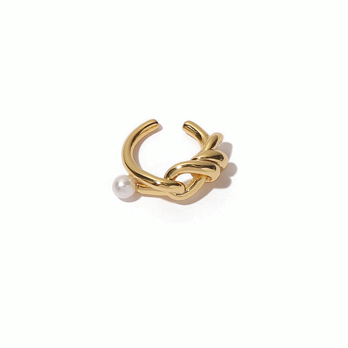 Wholesale brass gold plated bead ear clips JDC-ES-YWLY017 Earrings 丽轶 single Wholesale Jewelry JoyasDeChina Joyas De China