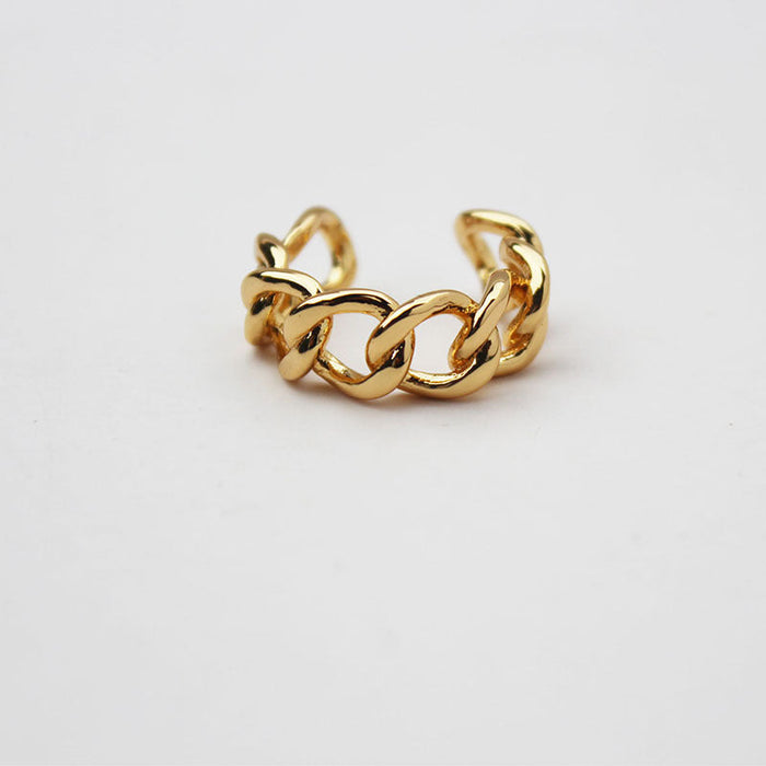Wholesale brass gold plated chain rings JDC-RS-BaoLi002 Rings 宝莉 gold adjustable Wholesale Jewelry JoyasDeChina Joyas De China