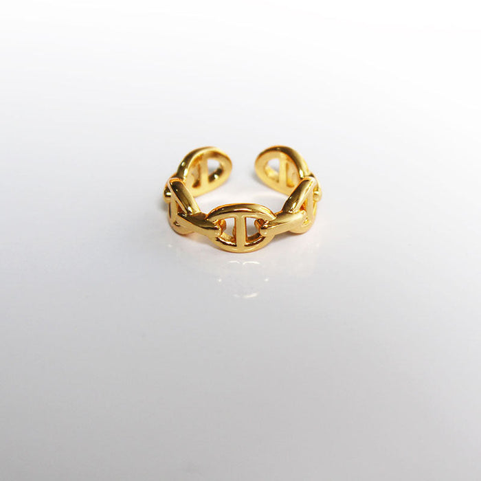 Wholesale brass gold plated chain rings JDC-RS-BaoLi015 Rings 宝莉 Wholesale Jewelry JoyasDeChina Joyas De China