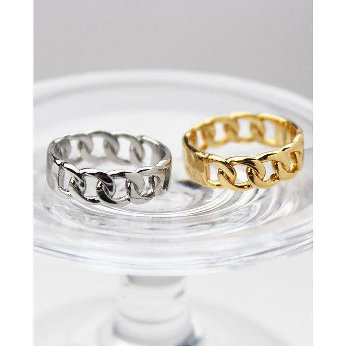 Wholesale Brass Gold Plated Chain Rings JDC-RS-BaoLi056 Rings 宝莉 Wholesale Jewelry JoyasDeChina Joyas De China