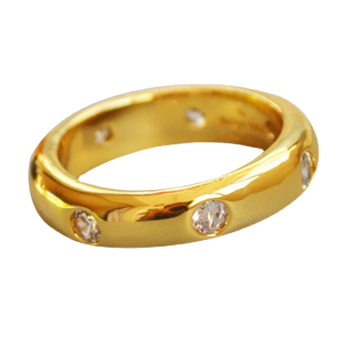 Wholesale brass gold plated glossy zircon rings JDC-RS-BaoLi016 Rings 宝莉 Wholesale Jewelry JoyasDeChina Joyas De China