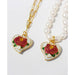 Wholesale Brass Gold Plated Pearl Rose Necklaces JDC-NE-BaoLi005 Necklaces 宝莉 Wholesale Jewelry JoyasDeChina Joyas De China
