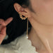 Wholesale Brass Gold Plated Real Pearl Chain Tassel Earrings JDC-ES-YWLY014 Earrings 丽轶 Wholesale Jewelry JoyasDeChina Joyas De China