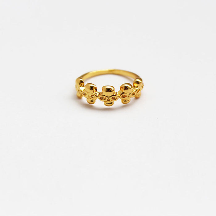Wholesale Brass Gold Plated Skull Rings JDC-RS-BaoLi055 Rings 宝莉 gold 7 Wholesale Jewelry JoyasDeChina Joyas De China