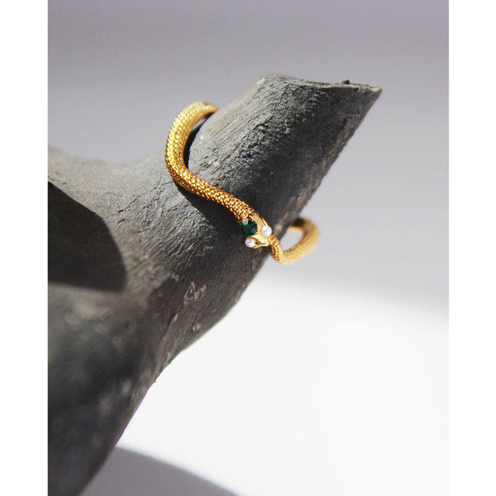 Wholesale brass gold plated snake-shaped rings JDC-RS-BaoLi010 Rings 宝莉 Wholesale Jewelry JoyasDeChina Joyas De China