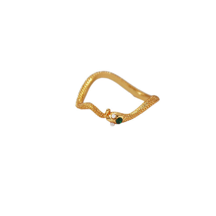 Wholesale brass gold plated snake-shaped rings JDC-RS-BaoLi010 Rings 宝莉 Wholesale Jewelry JoyasDeChina Joyas De China