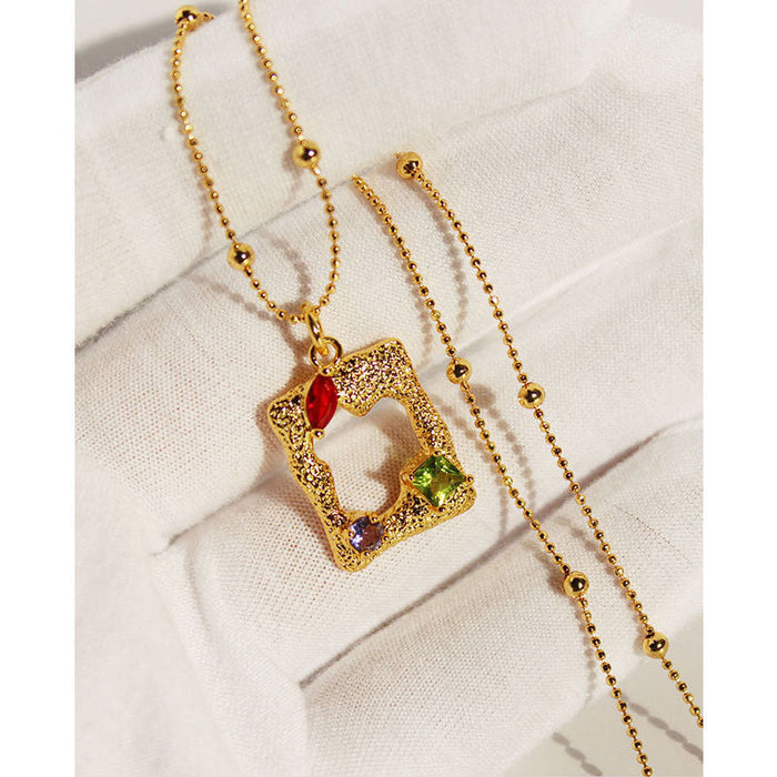 Wholesale brass gold plated zircon necklaces JDC-NE-BaoLi002 Necklaces 宝莉 Wholesale Jewelry JoyasDeChina Joyas De China