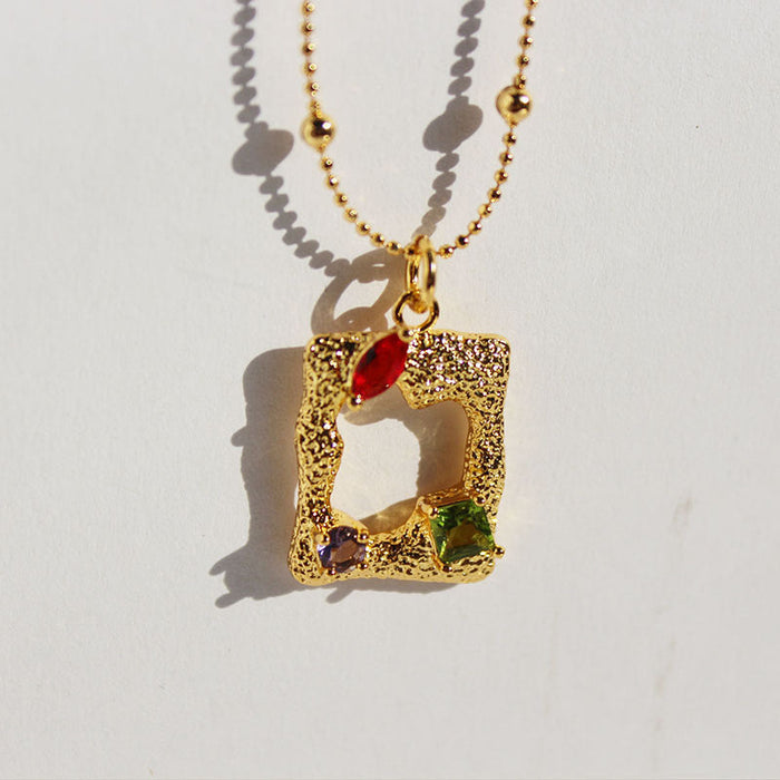 Wholesale brass gold plated zircon necklaces JDC-NE-BaoLi002 Necklaces 宝莉 necklace Wholesale Jewelry JoyasDeChina Joyas De China