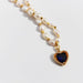Wholesale Brass Gold Plated Zircon Pearl Heart Necklaces JDC-NE-BaoLi004 Necklaces 宝莉 blue necklace Wholesale Jewelry JoyasDeChina Joyas De China