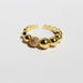 Wholesale brass gold plated zircon rings JDC-RS-BaoLi012 Rings 宝莉 gold B adjustable Wholesale Jewelry JoyasDeChina Joyas De China