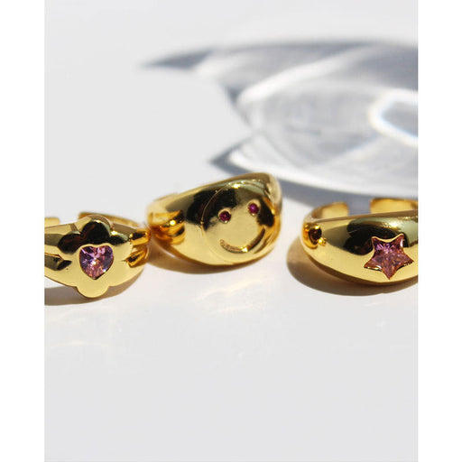 Wholesale brass gold plated zircon rings JDC-RS-BaoLi020 Rings 宝莉 Wholesale Jewelry JoyasDeChina Joyas De China