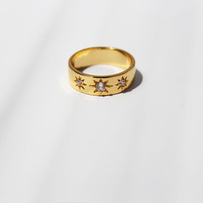 Wholesale brass gold plated zircon rings JDC-RS-BaoLi024 Rings 宝莉 gold 7 Wholesale Jewelry JoyasDeChina Joyas De China