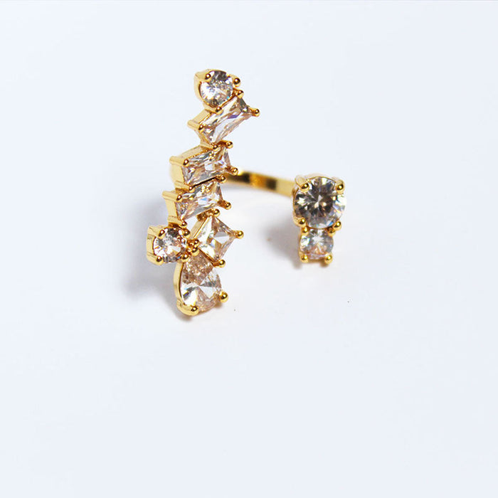 Wholesale brass gold plated zircon rings JDC-RS-BaoLi039 Rings 宝莉 gold adjustable Wholesale Jewelry JoyasDeChina Joyas De China