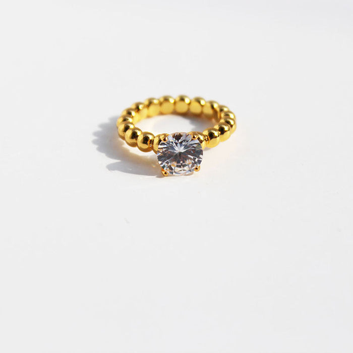 Wholesale brass gold plated zircon rings JDC-RS-BaoLi040 Rings 宝莉 gold 7 Wholesale Jewelry JoyasDeChina Joyas De China