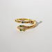 Wholesale brass gold plated zircon snake-shaped rings JDC-RS-BaoLi028 Rings 宝莉 gold adjustable Wholesale Jewelry JoyasDeChina Joyas De China