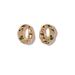 Wholesale Brass Gold Zircon Inlaid Emerald Bump Metal Stud Earrings JDC-ES-YWLY047 Earrings 丽轶 Wholesale Jewelry JoyasDeChina Joyas De China