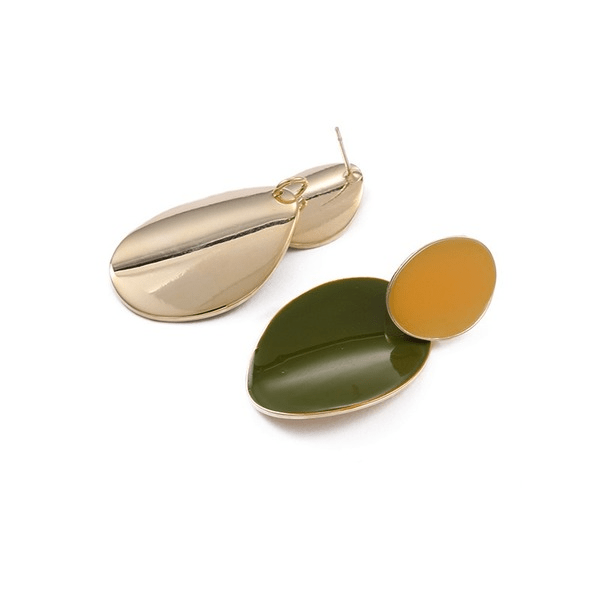 Wholesale Brass Morandi Contrast Color Drip Disc Earrings JDC-ES-YWLY028 Earrings 丽轶 Wholesale Jewelry JoyasDeChina Joyas De China